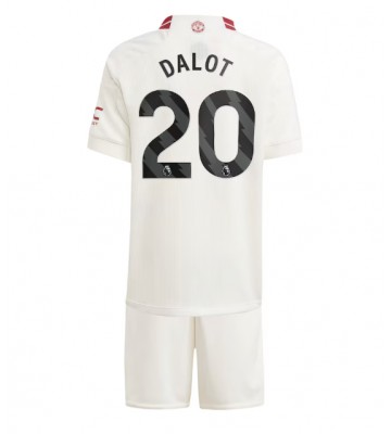 Manchester United Diogo Dalot #20 Tredjeställ Barn 2023-24 Kortärmad (+ Korta byxor)